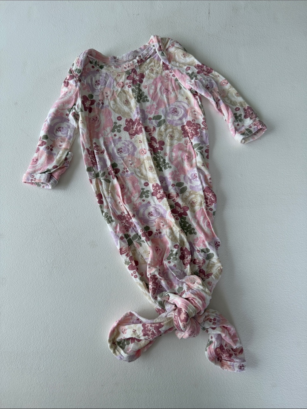 Baby Essentials - Floral Pink Baby Gown - Long Sleeve